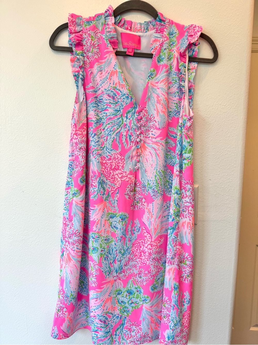 Lilly Pulitzer Sleeveless Pink Tropical Shift Dress Size 6
